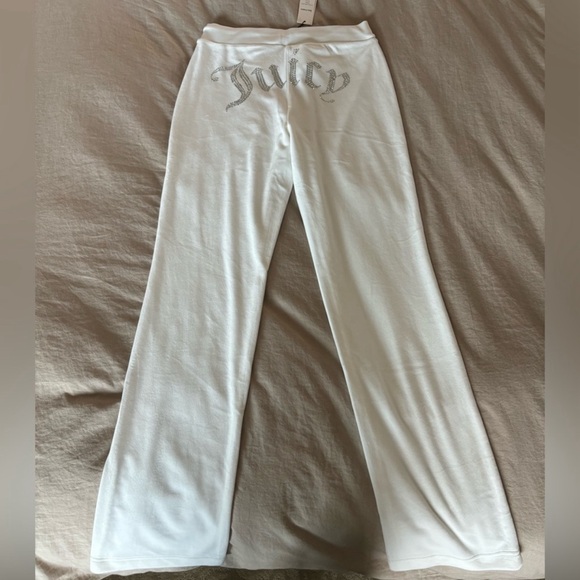 Juicy couture OG BIG BLING VELOUR TRACK PANTS in Medium white Angel color - Picture 5 of 7